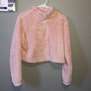 Faux fur pullover